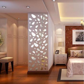 12pcs Removable 3D Mirror Vinyl Wall Decals