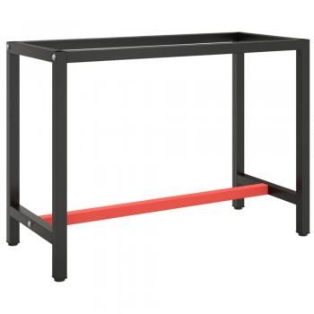 Support de Banc de Travail Noir et Rouge Mat 110x50x79 cm Métal