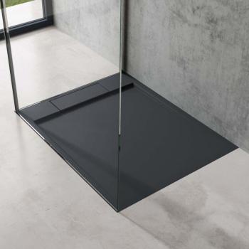 Bac à douche Sogood Ultra Plat 80×100 cm – solide surface gris