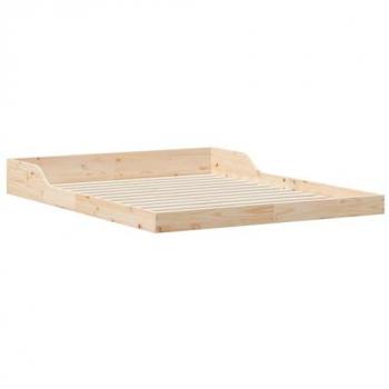 Cama de pino marrón 140x200 cm estructura sólida vidaXL