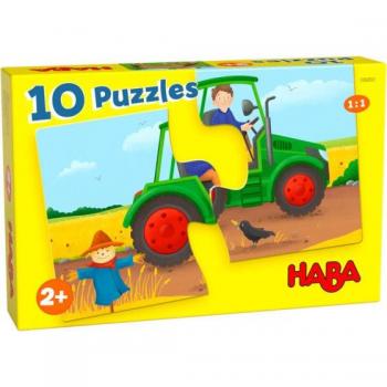 Haba Puzzle 10 x 2 Teile Kinder Puzzle 10 Puzzles Auf dem Bauernhof 1306800001, Puzzleteile
