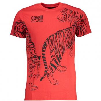 Cavalli Class stylisches rotes T-Shirt für Männer