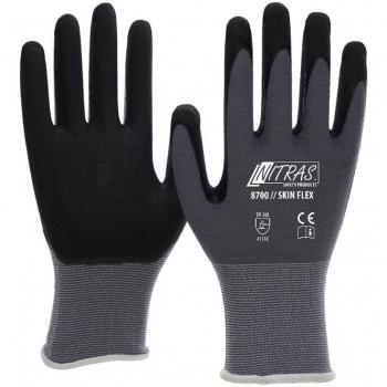 Protezioni mani NITRAS SKIN FLEX con maglia elastica Grigio Taglia 9