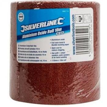 Silverline 10m Aluminium Oxide Abrasive Roll 40 Grit