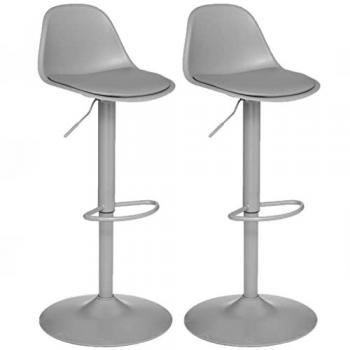 Ensemble 2 chaises de bar Aiko polypropylène – Gris clair