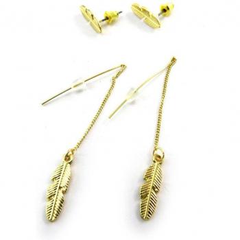 Feathered Gold Earrings – Lily Collection