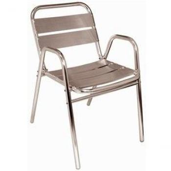 Fauteuils empilables en aluminium Bolero avec accoudoirs x4