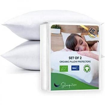 Housse Oreiller 80x80cm Coton Biologique certifié GOTS, Non Imperméable