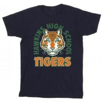 Netflix Girl's Hawkins Arch Tiger Tee (Grey, 9-11)