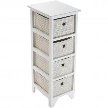 Cajonera de Madera para Baño, 4 cajones, 30 x 72 x 25 cm