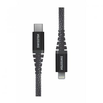 Câble Swissten USB-C vers Lightning 1,5 m Kevlar Noir