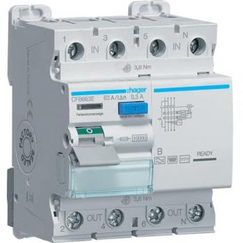Dispositif de protection Hager 4P 63A 300MA – Modèle CFB663E