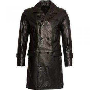 Infinity Men's Leather Peacoat
