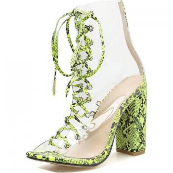 Hoge Hak Peep Toe Laarzen met Veters voor Vrouwen