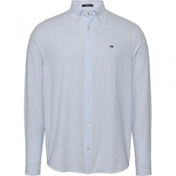 Tommy Jeans Camicia DM0DM20875 Celeste Regular Fit in tessuto stretch 90% cotone, 10% elastano