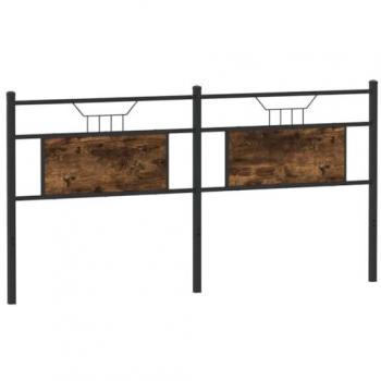Tête de lit chêne fumé 160 cm avec structure en acier