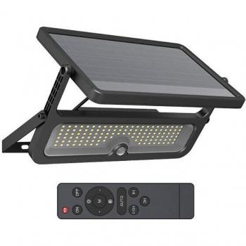 Foco Solar LED Exterior 8 W, 1400 lm, 3000 K – Control Remoto – Negro