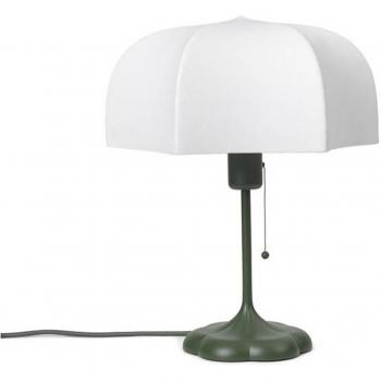 Lampada da tavolo verde Poem, acciaio, pile, 42 cm