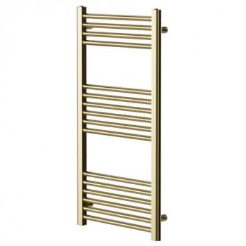 Colore Pizarro Metal Heated Towel Rail – Brushed Brass, 1 m × 0.5 m
