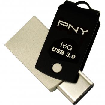 PNY Flashlaufwerk 16 GB – Schnellzugriff USB 3.0, Type‑C/Type‑A