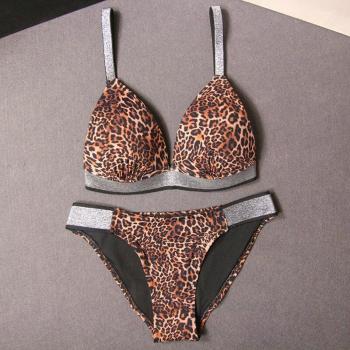 Bañador sexy de cintura alta con diseño de leopardo