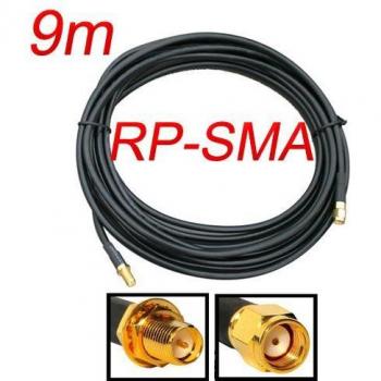Cable Extension 9M RP-SMA vers SMA (male‑female) pour routeur Wi-Fi