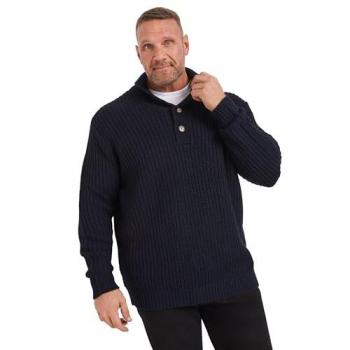 Herren-BadRhino Big & Tall Strickjacke mit Schalkragen – Blau