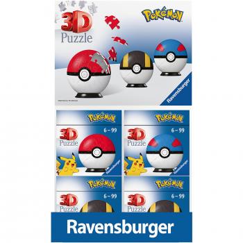 Puzzle 3D Ravensburger Pokeball 54 pièces