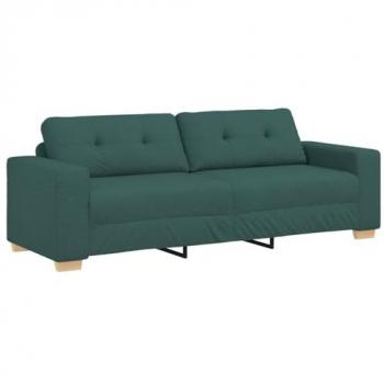 Divano moderno 2 posti verde scuro tessuto, cuscino integrato