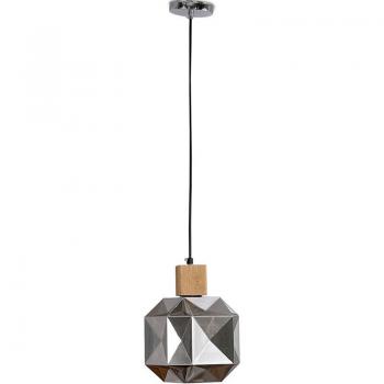 Lampada a Soffitto in Legno e Vetro