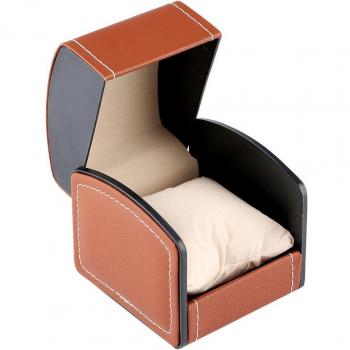 Deluxe PU Leather Rectangular Watch Box with Flip Closure for Men and Women