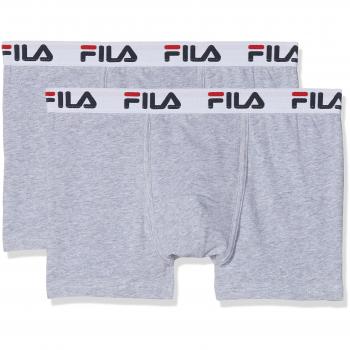 Fila Boxer Man Boxer (2-St., 2 x hellgraue Boxer) mit Markenschriftzügen auf dem Komfortbund