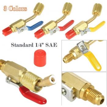 3x HVAC Copper Globe Valve R410A R134A 1/4 Refrigerant Hose Tools