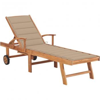 Meuble d'Extérieur Transat Teck avec Coussin