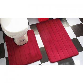 Soft Bathroom Carpet U Shape Mat Set