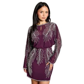 Coast Women's Red Mini Dress with Feather Detail – Size 10