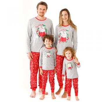 Red Peppa Pig Long Sleeve Long Leg Pajama Set (Adult)
