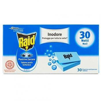 Raid Piastrine Zanzare Ricarica, Inodore