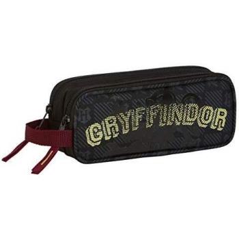 Trousse scolaire double avec motif Gryffindor de Harry Potter et 2 zippers