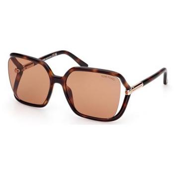 Tom Ford Bold Square Sunglasses Collection Brown Female 60 MM
