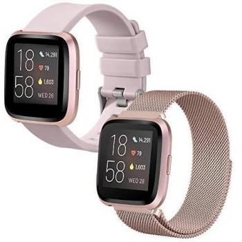 Magnetic/Silicone FitBand for Fitbit Versa 2 – 2-Pack