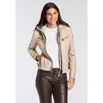 Mauritius NOLA Two-in-One Lederjacke mit Jersey-Kapuze