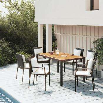 Black Poly Rattan Outdoor Garden Dining Furniture Set (5-Piece)