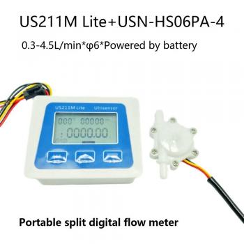 Portable Digital Flow Meter US211M with Flow Sensor