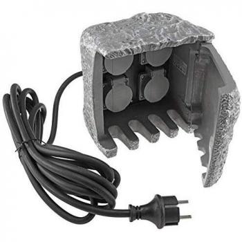 ChiliTec 4-fach Gartensteckdose mit 5m Kabel IP44