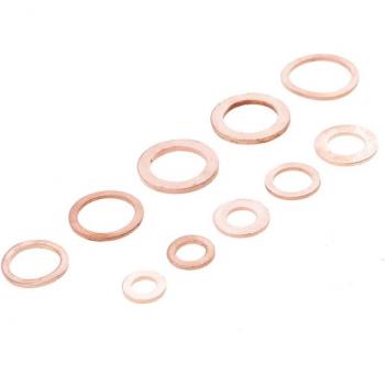 200PCS Copper Washer Set for Oil Drain Plug M5/M6/M8/M10/M12/M14 with Box