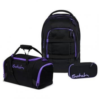 Satch Schulrucksack-Set 3-teilig Purple Phantom inkl. Schlamperbox und Sporttasche