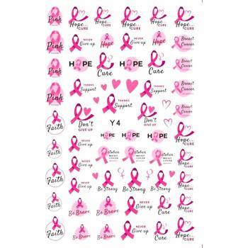 Autocollants pour ongles sensibilisation cancer du sein