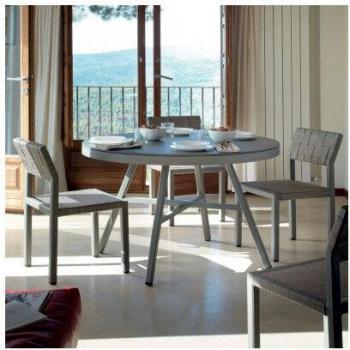 Table de jardin ronde en aluminium