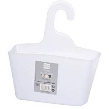 Panier suspendu pour douche, plastique blanc